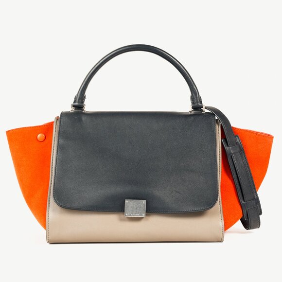 Celine Trapeze Medium Tricolour Leather & Suede Tote - Picture 1 of 14